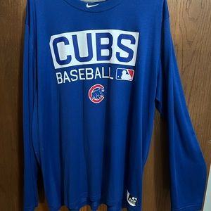 XXL Nike BSBL Chicago Cubs Long Sleeve Dri-Fit T-Shirt